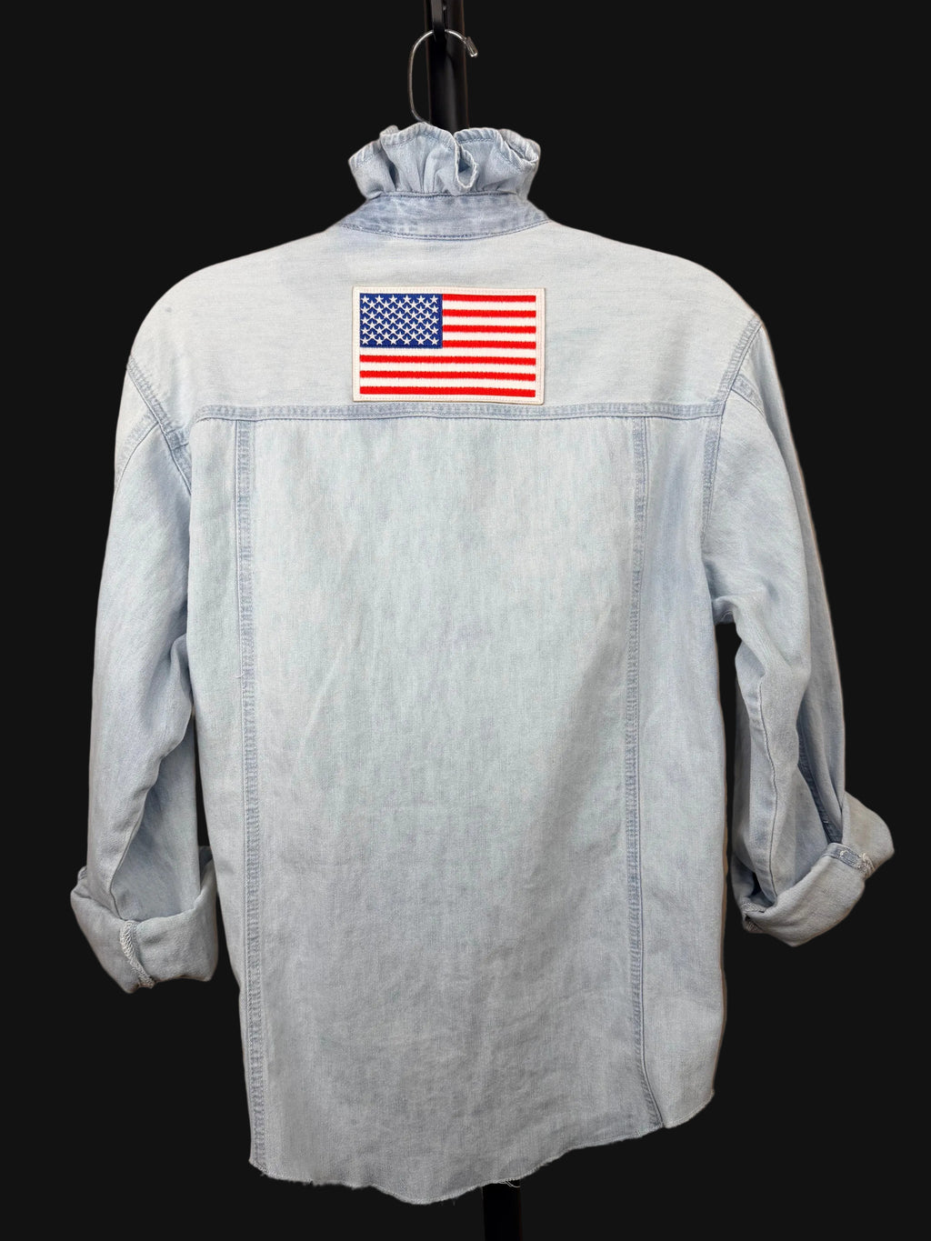 Betty S/M Denim w/ American flag patch