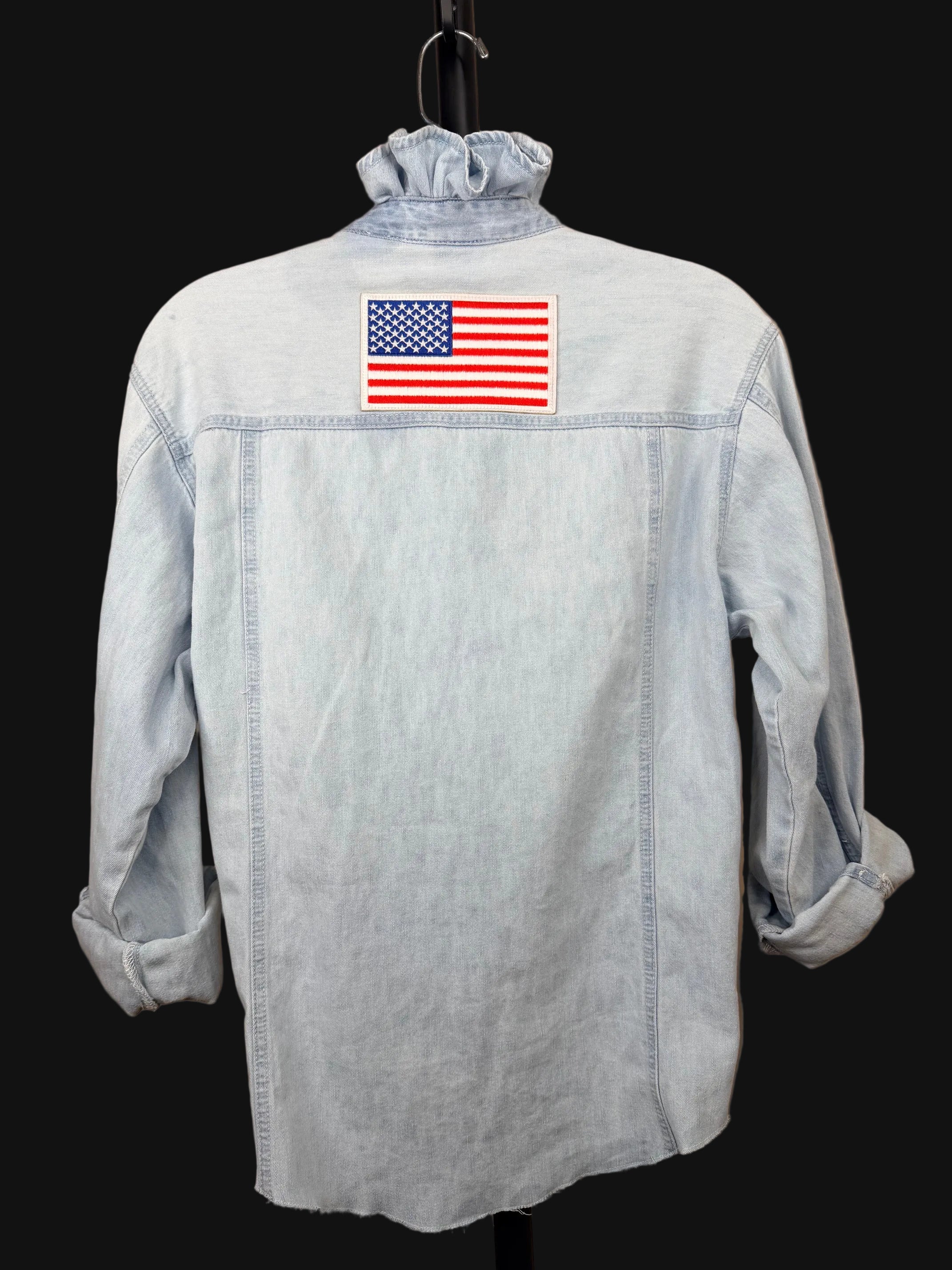 Betty S/M Denim w/ American flag patch