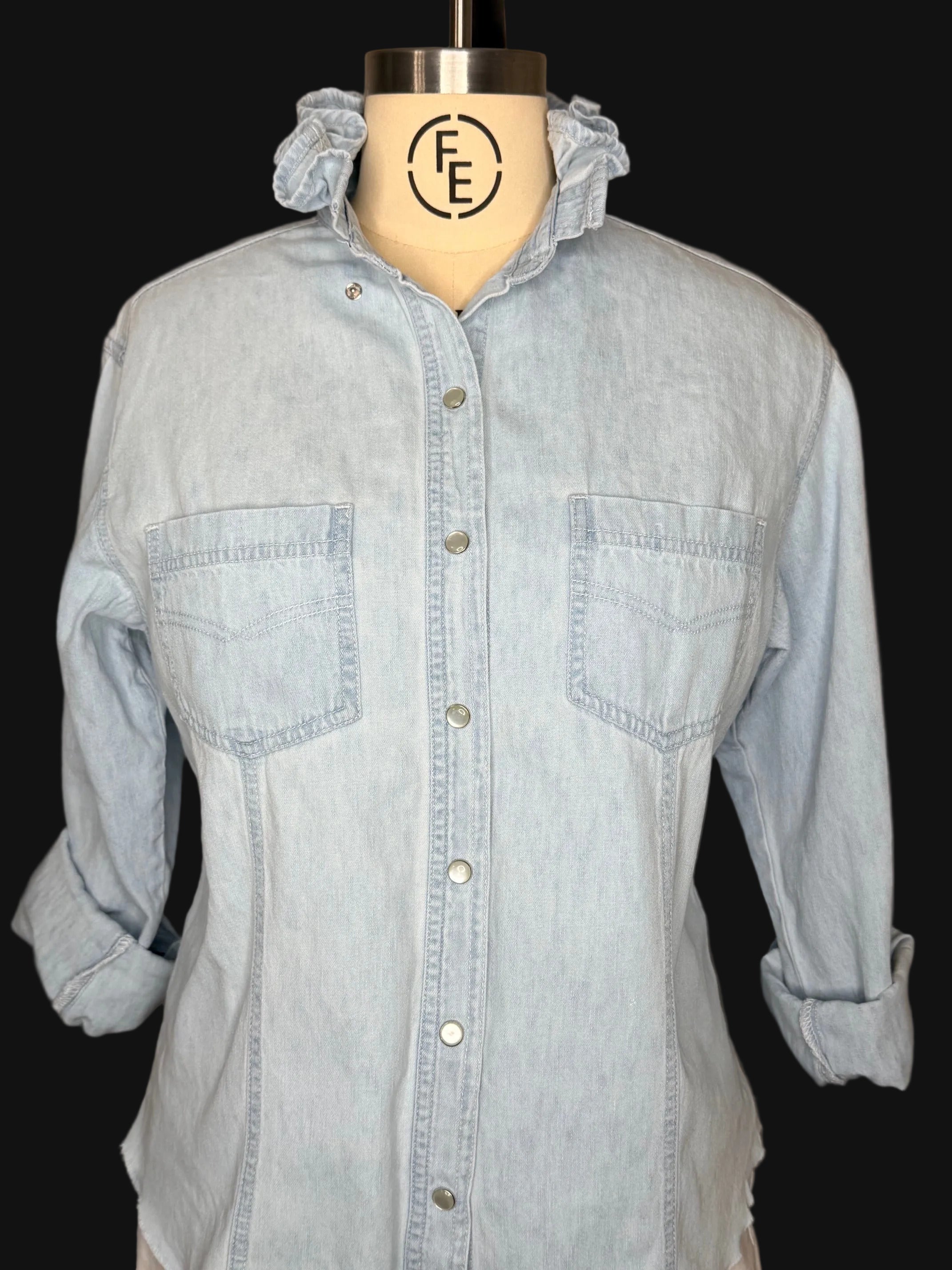 Betty S/M Denim w/ American flag patch