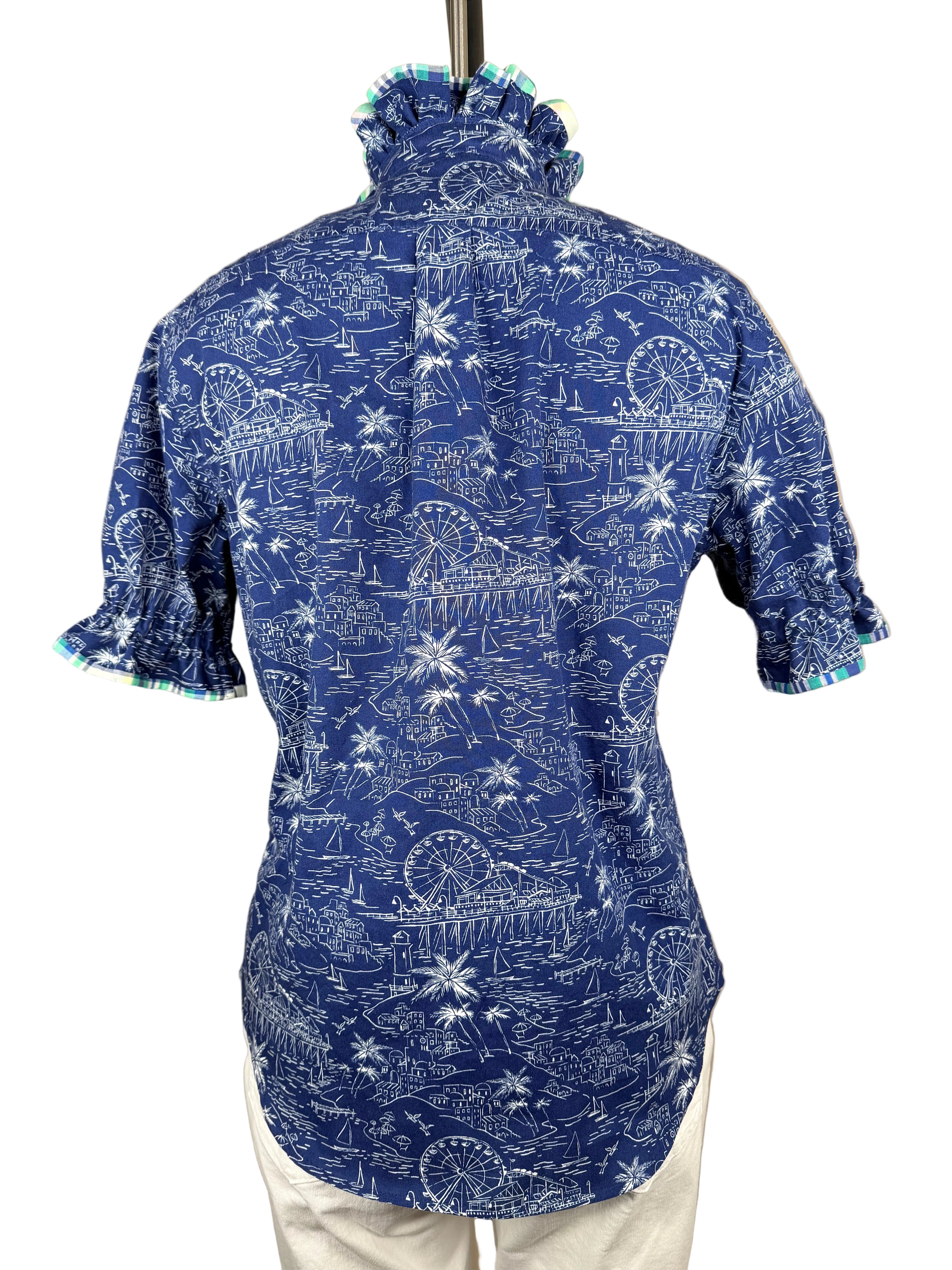 Carolina short sleeve with contrast collar and cuff size S/M