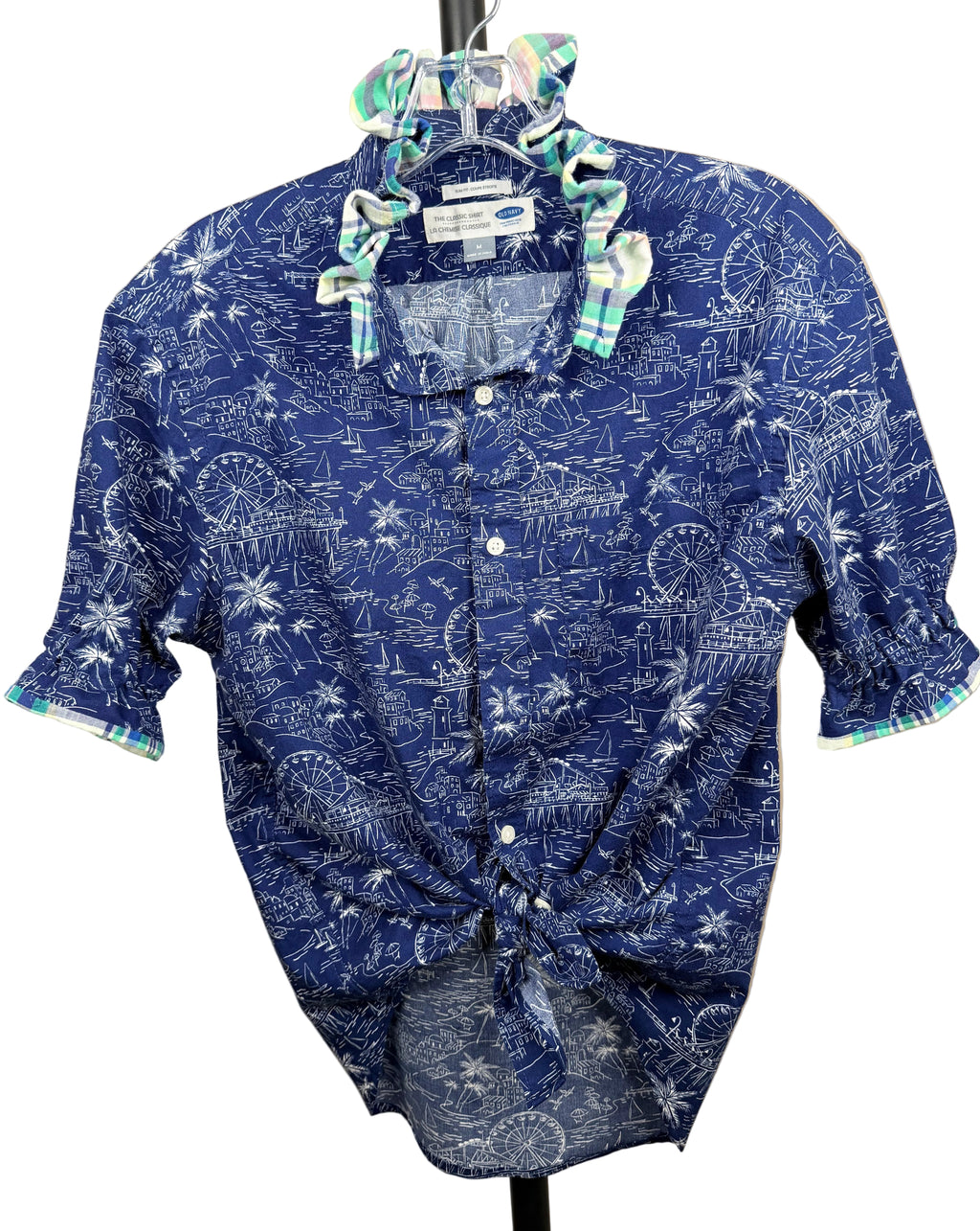 Carolina short sleeve with contrast collar and cuff size S/M