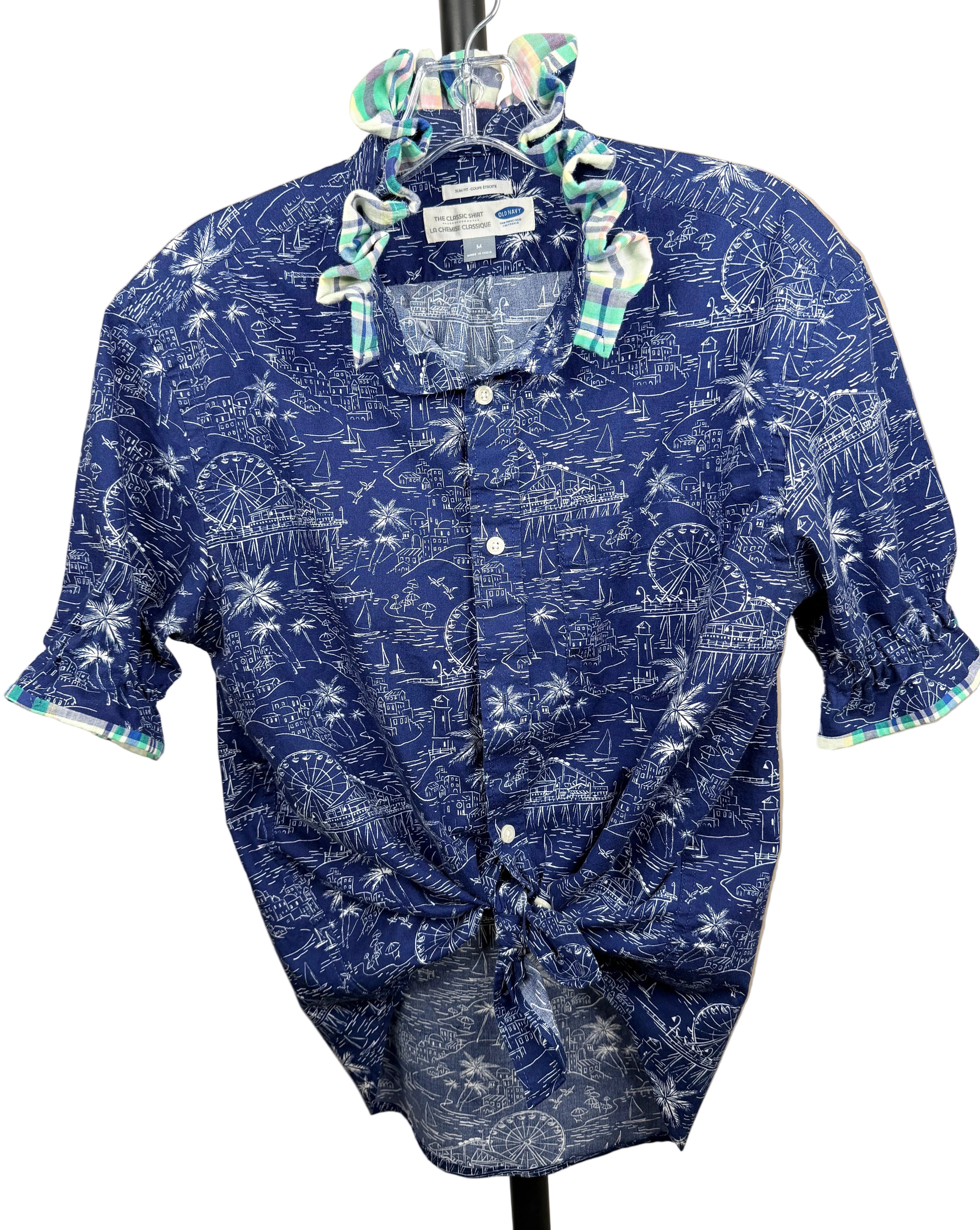 Carolina short sleeve with contrast collar and cuff size S/M